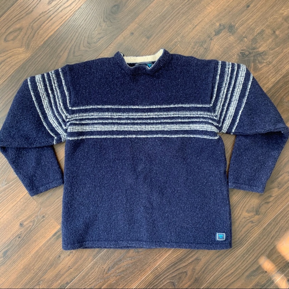 Ireland’s Eye Merino Wool Silk Sweater XL Navy